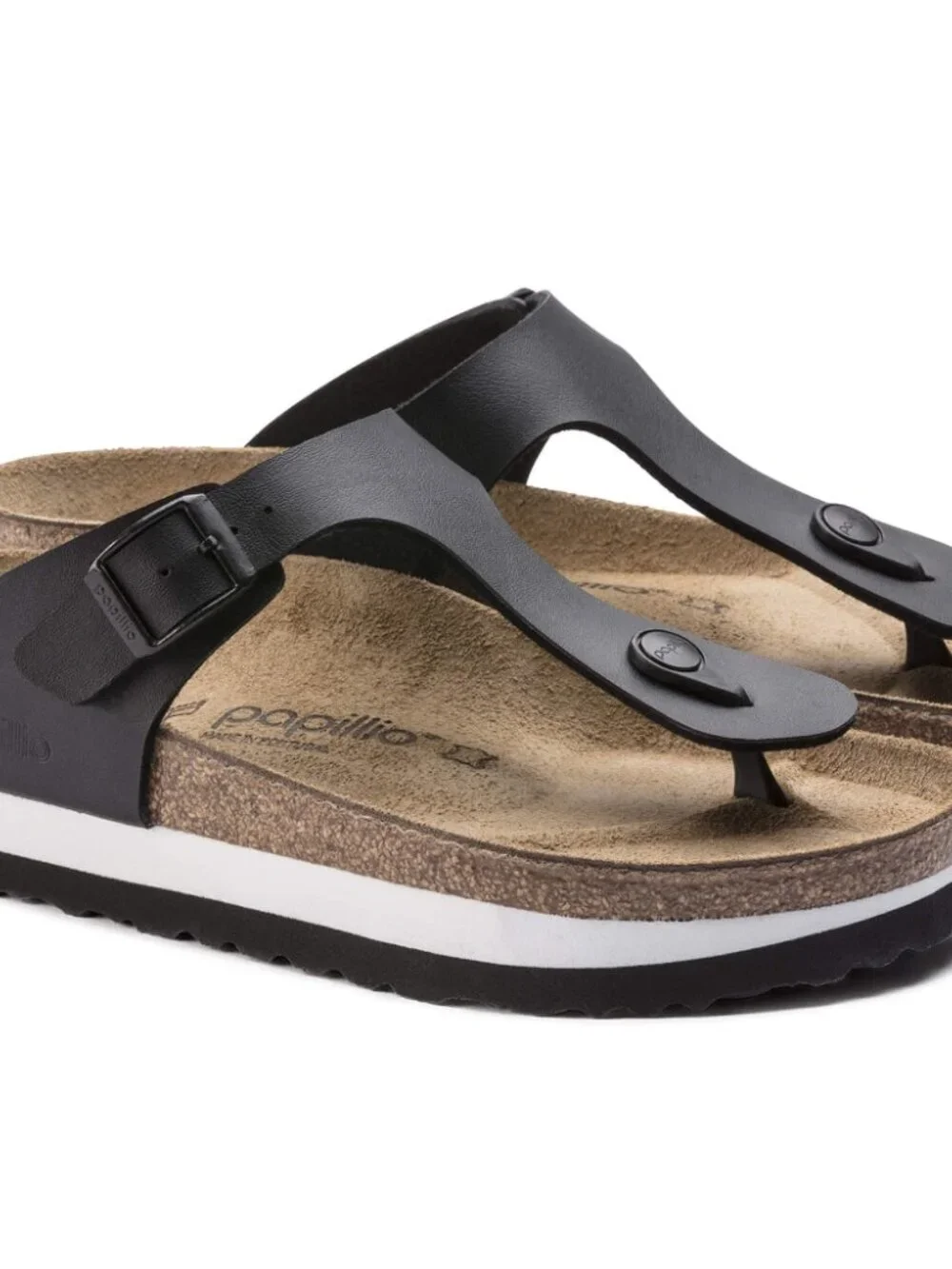 ✨ Papillio Gizeh Platform Birko-Flor – Black & White | Size 39 / US 8–8.5 – New